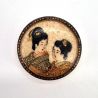 Vintage Satsuma button, late 19th century early 20th century - 2 geisha