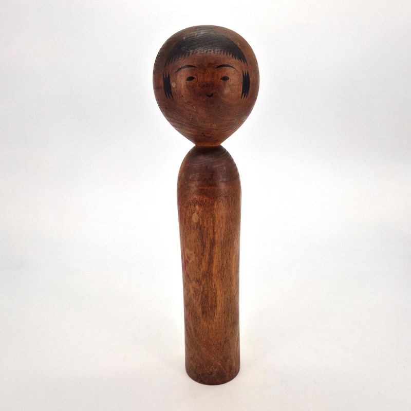 Bambola giapponese in legno, KOKESHI VINTAGE, 30 cm