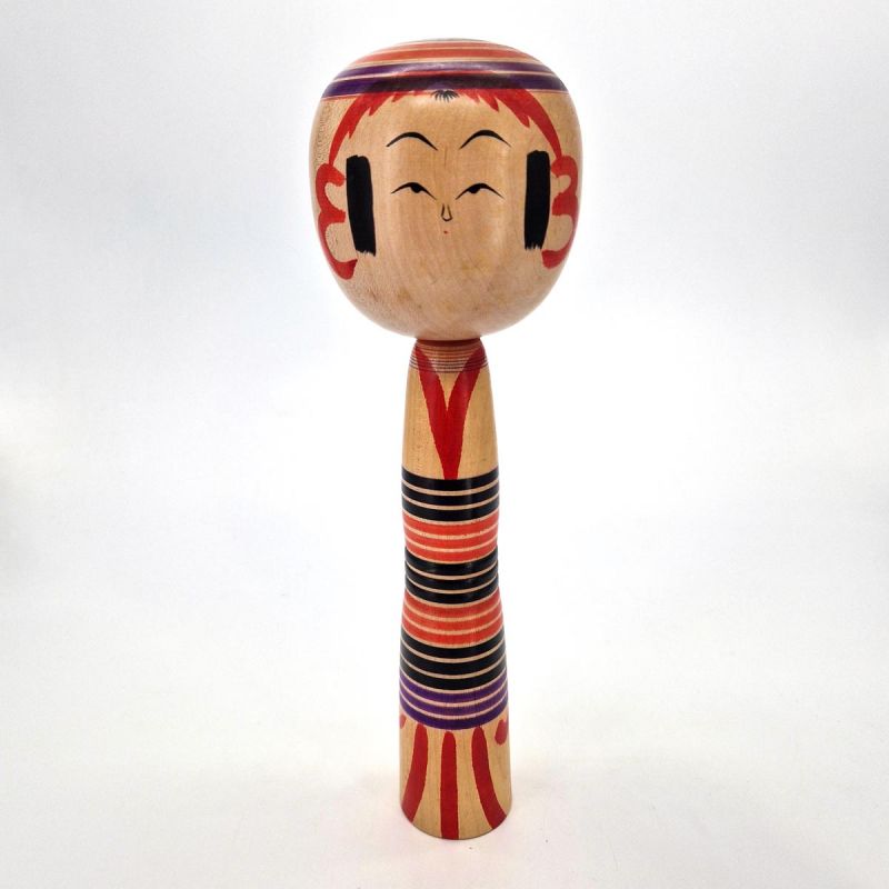 Bambola giapponese in legno, KOKESHI VINTAGE, 30 cm