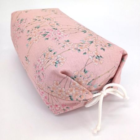 Coussin Makura déhoussable rose motif HANA - 32cm