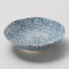 Japanese Blue and White Ceramic Ramen Bowl, KARAKUSA 1