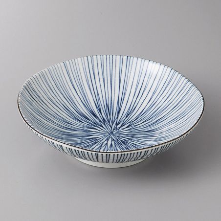 Petite assiette japonaise en céramique motif lignes- RAIN