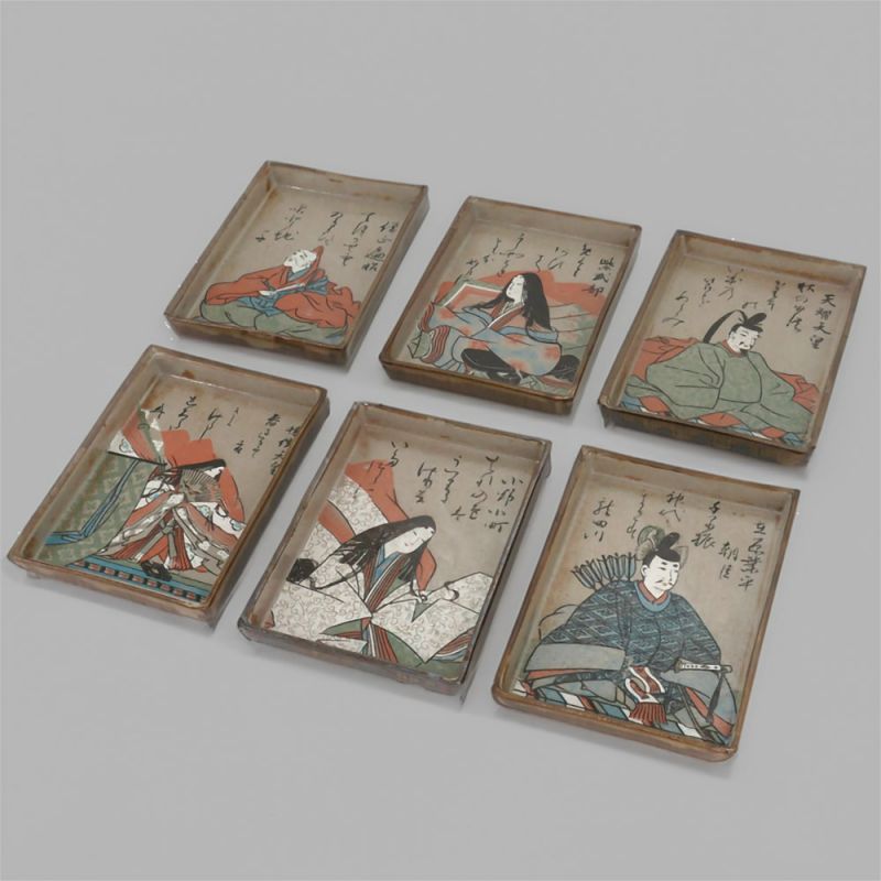 Set mit 6 prestigeträchtigen japanischen rechteckigen Sushi-Tellern - ISHIN, hergestellt in Japan...