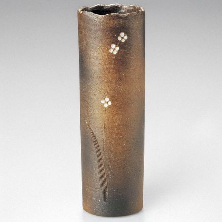 Japanische Keramikvase, braun, KASSHOKU SHIGARAKI