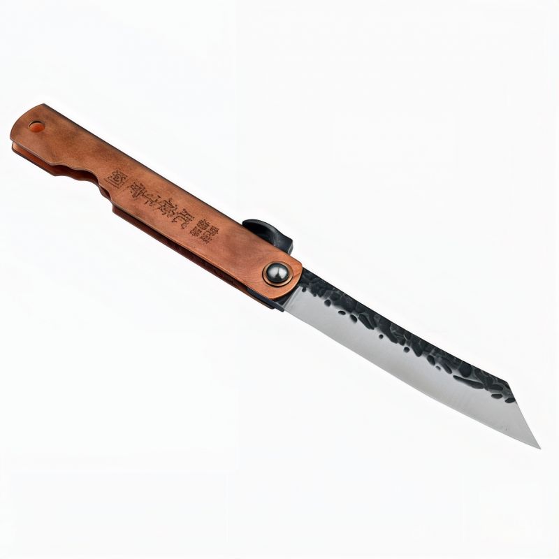 Cuchillo plegable japonés Higonokami Irogane - Hoja de 74 mm 7Cr17MoV - Mango de cobre