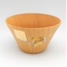 Japanese rice bowl in cedar wood with cherry blossom motif lacquered in gold and silver, MAKIE SAKURA