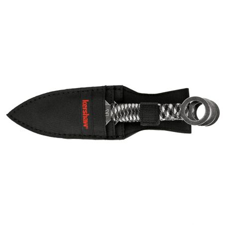 Juego de 3 cuchillos Kunai - Hoja de 114mm - Mango de paracord - Funda de nylon