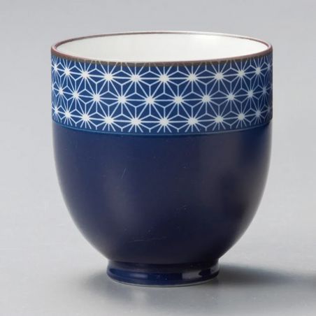 Tasse à thé japonaise en céramique, bleu foncé, ASANOHA