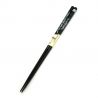 Pair of Japanese chopsticks in black natural wood with golden or silver dragon pattern, WAKASA NURI SEIRYU, 24 cm