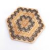 Openwork wooden coaster with hemp leaves - ASANOHA