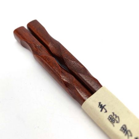 Paire de baguettes japonaises en bois Rokuro (Mezuri)