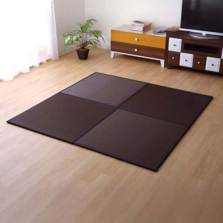 Traditional Japanese Tatami, Polypropylene Mat, brown, SQUASH, 82x82cm