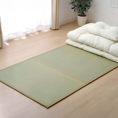 Tapis traditionnel japonais, natte paille de riz, Tatami Mat (Yumemi Tatami), 3 pans pliables