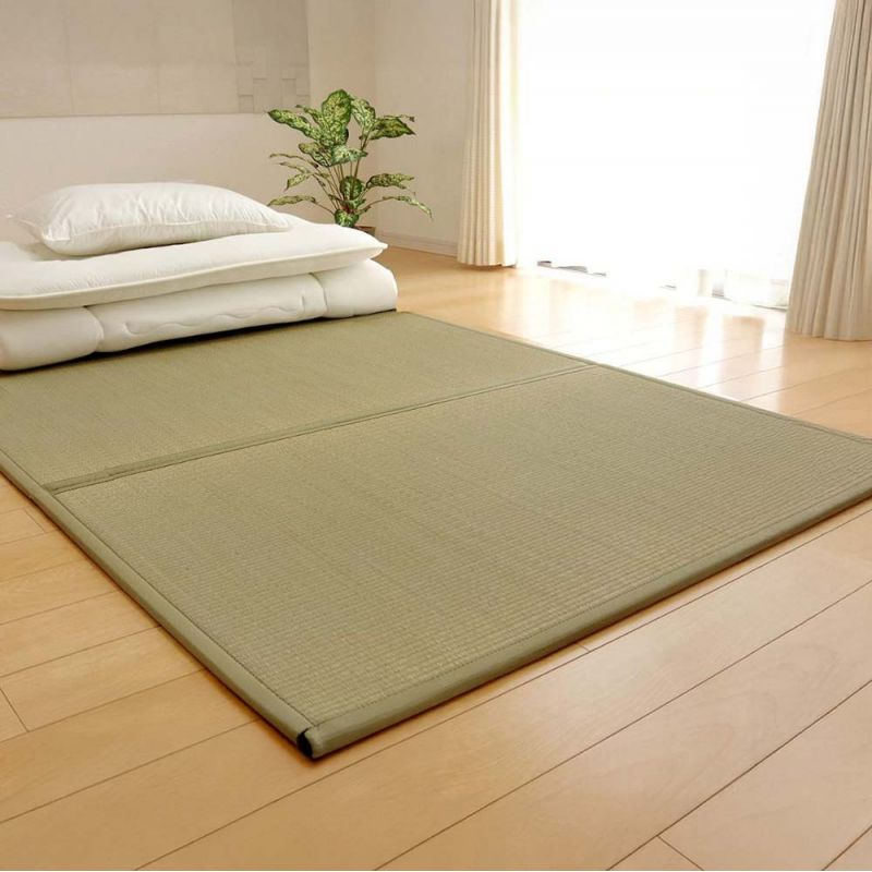 Tapis traditionnel japonais, natte paille de riz, Tatami Mat (Yumemi Tatami), 3 pans pliables