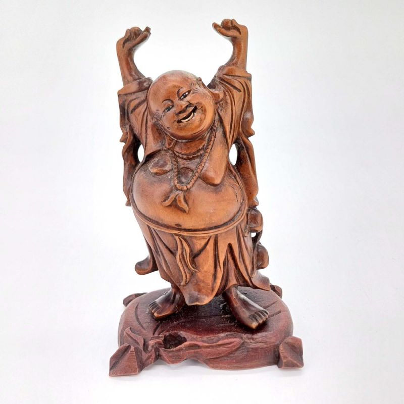 Eine aus Palisander geschnitzte Putai-Figur, „Der glückliche Buddha“,