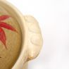 Small Donabe - clay pot for sukiyaki, MOMIJI, autumn leaves