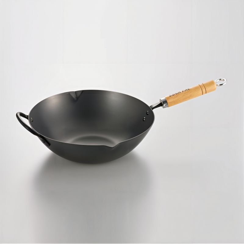 Steel wok with wooden handle, YOSHIKAWA BEJING WOK