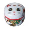 Boîte à thé japonaise blanche en métal, MANEKINEKO, 150 g