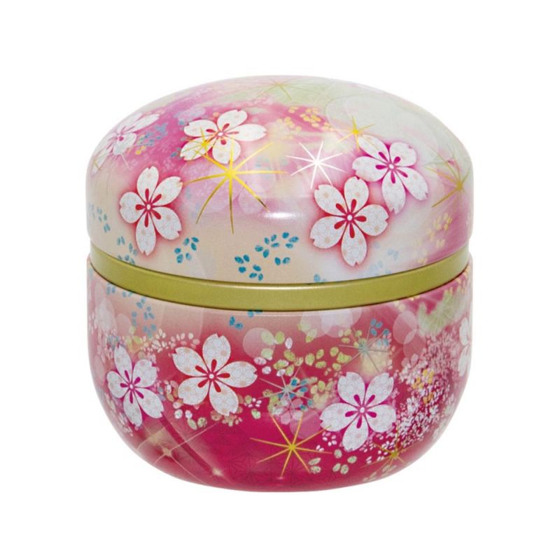 Japanese pink metal tea caddy, SUZUKO VIDRO, 150gr