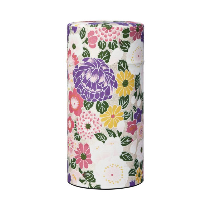 Boîte à thé japonaise violette en papier washi, HEISEIYUZEN HYAKA, 200 g