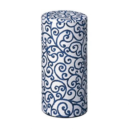 Weiß-blaue japanische Teedose aus Washi-Papier, AIZOME KARAKUSA, 200 g