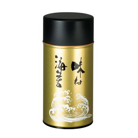 Große goldene und weiße japanische Teedose aus Metall, AJITSUKE NORI, 300 g