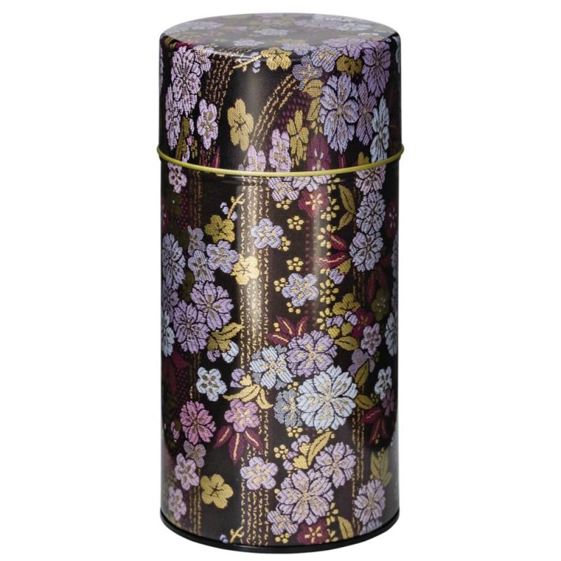 Lata de té japonesa violeta de metal, Kinran Umezakura, 300 g