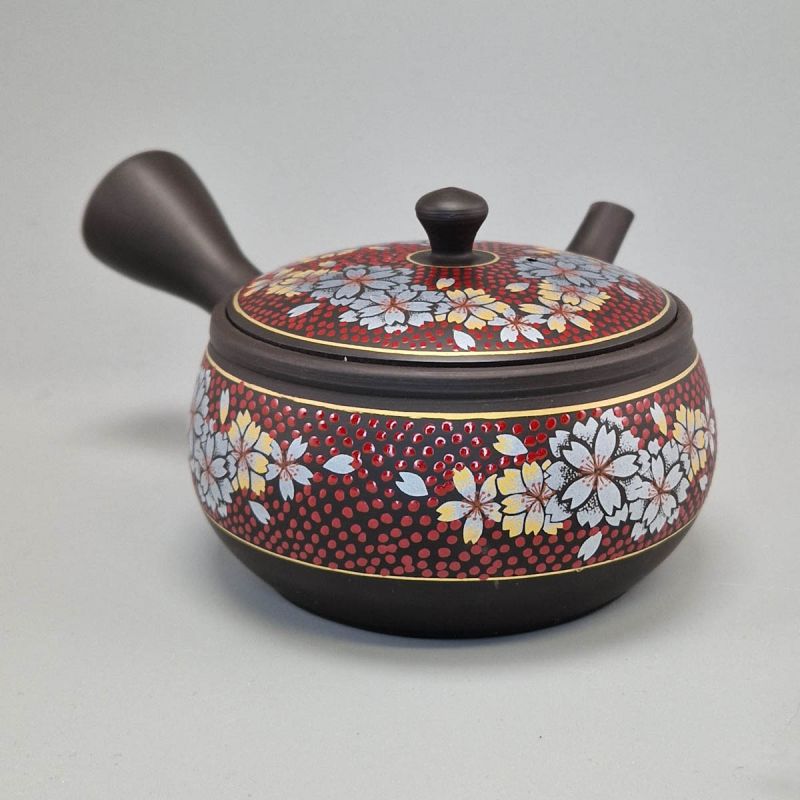 Teiera Giapponese in Terracotta Tokoname-Kutani - 300 ml - Bordeaux