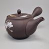 Tokoname Teapot 350cc Black - White Plum Blossom