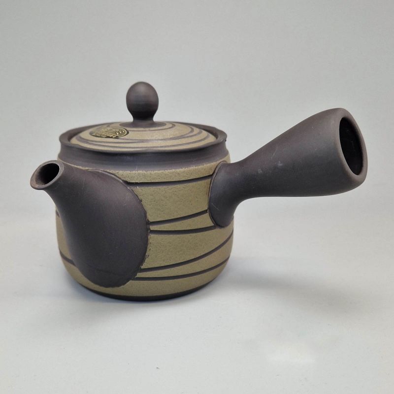 Tokoname Teapot 410cc - Green, Black Line - Japanese Craftsmanship